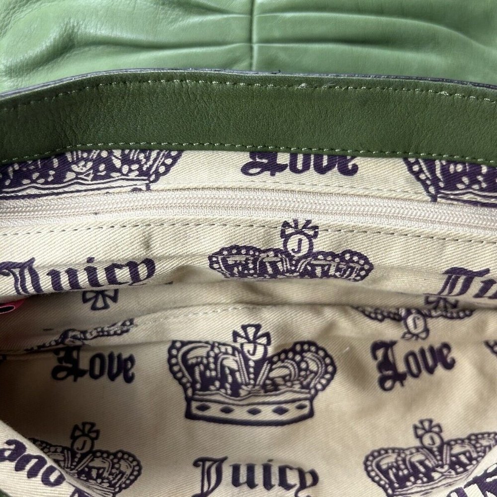 Vintage Juicy Couture Clutch Bag Green Leather - Picture 12 of 14